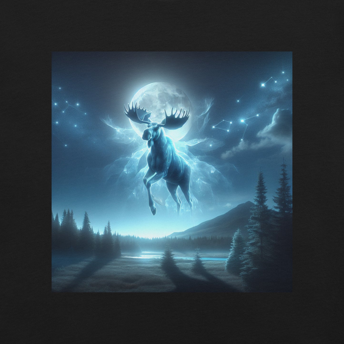 Ghost Moose In The Sky | Goth Great Outdoors Unisex t-shirt