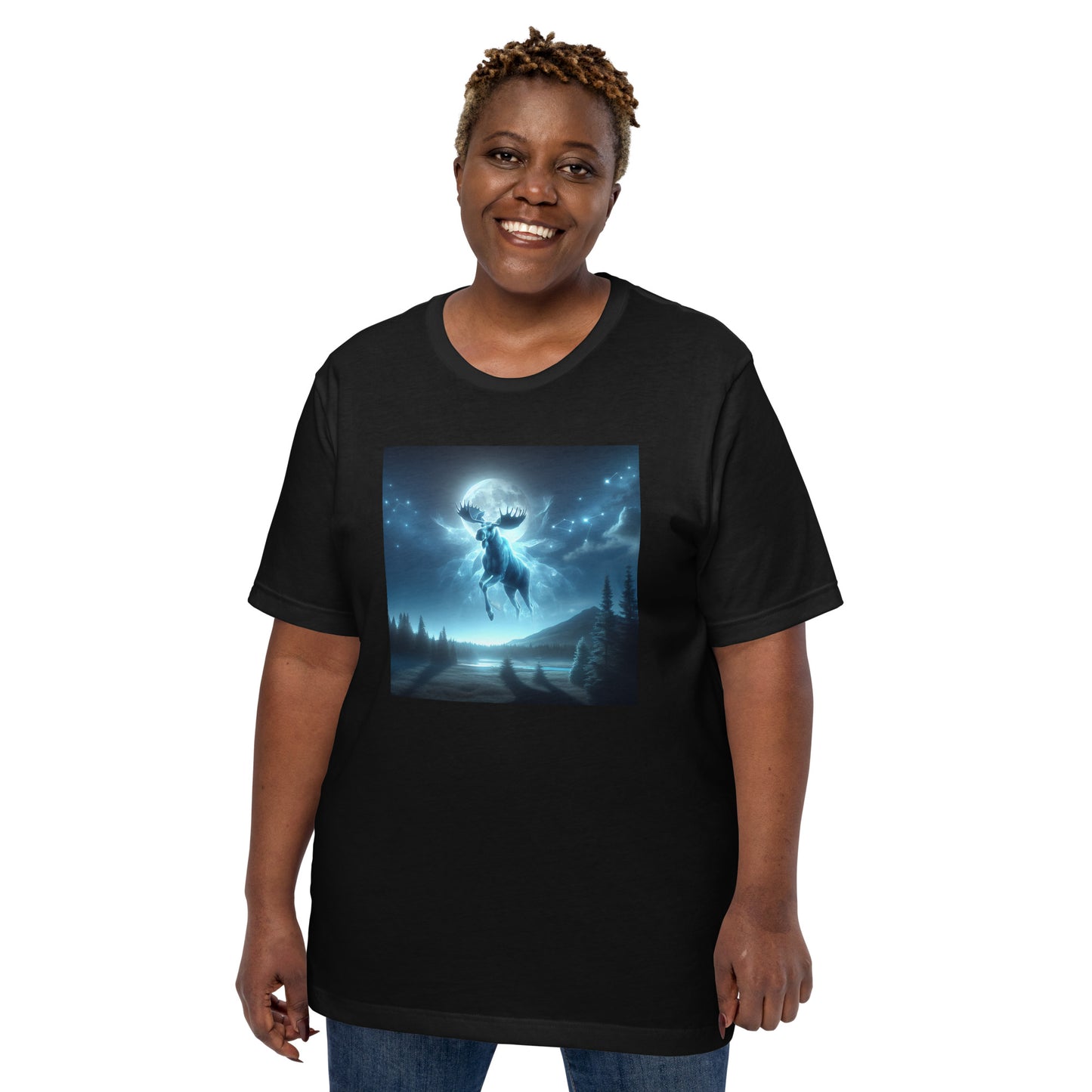 Ghost Moose In The Sky | Goth Great Outdoors Unisex t-shirt