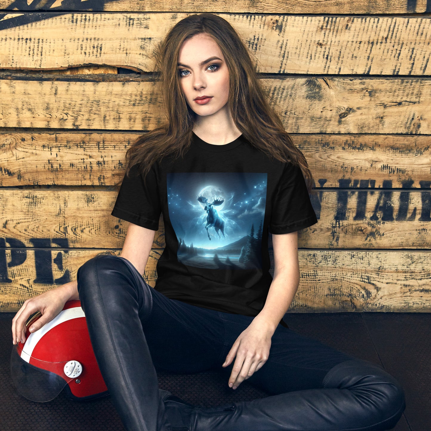 Ghost Moose In The Sky | Goth Great Outdoors Unisex t-shirt