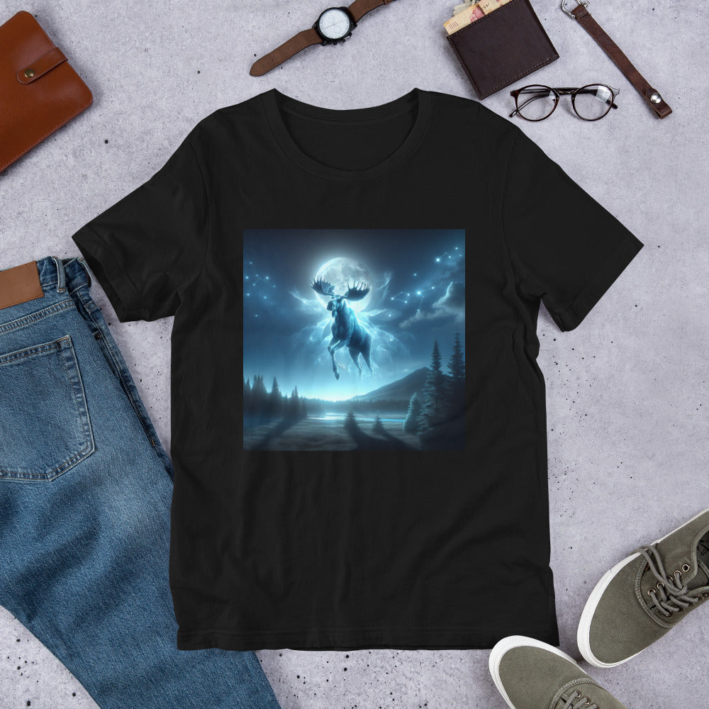 Ghost Moose In The Sky | Goth Great Outdoors Unisex t-shirt