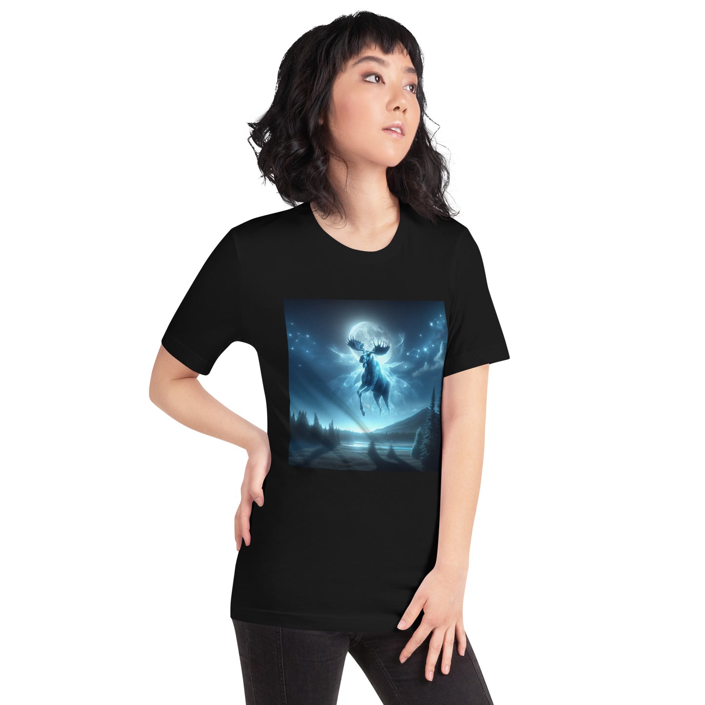 Ghost Moose In The Sky | Goth Great Outdoors Unisex t-shirt