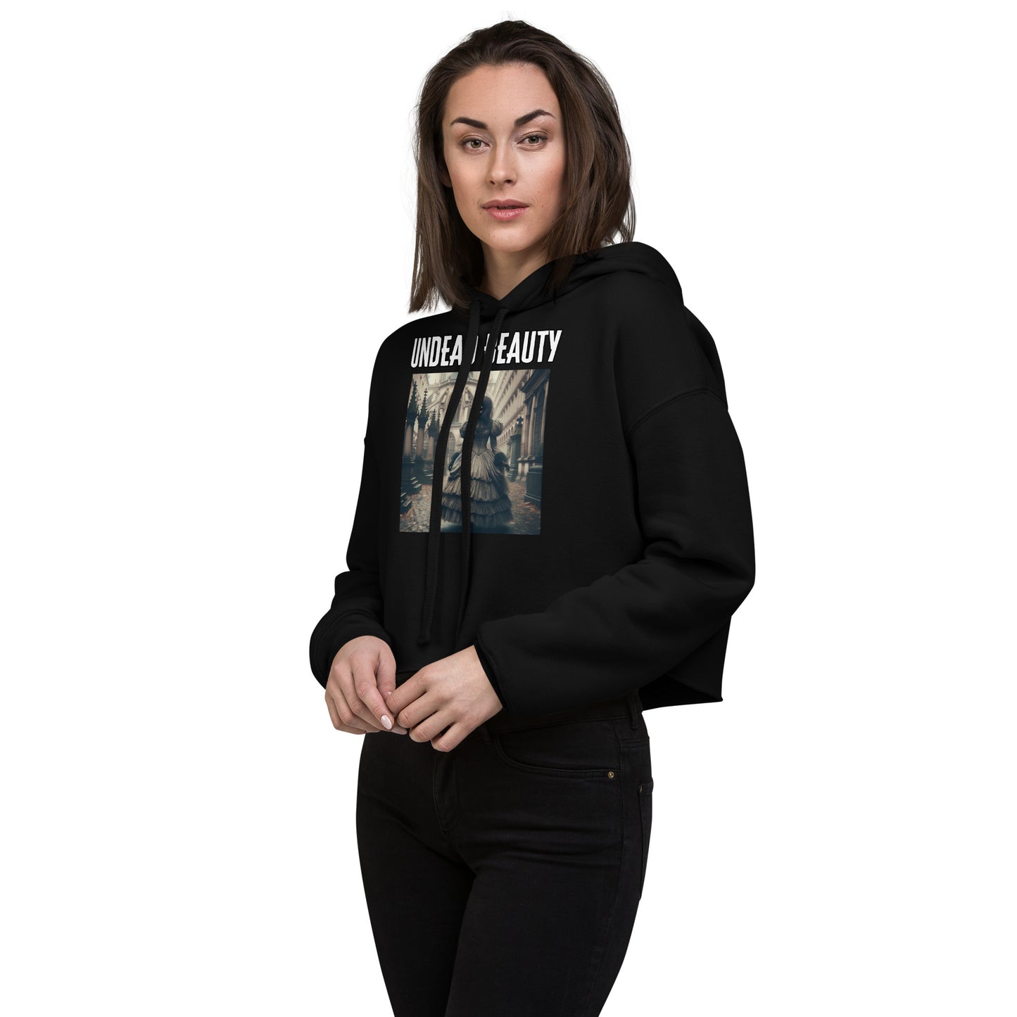 Undead Beauty | Gothic Crop Hoodie