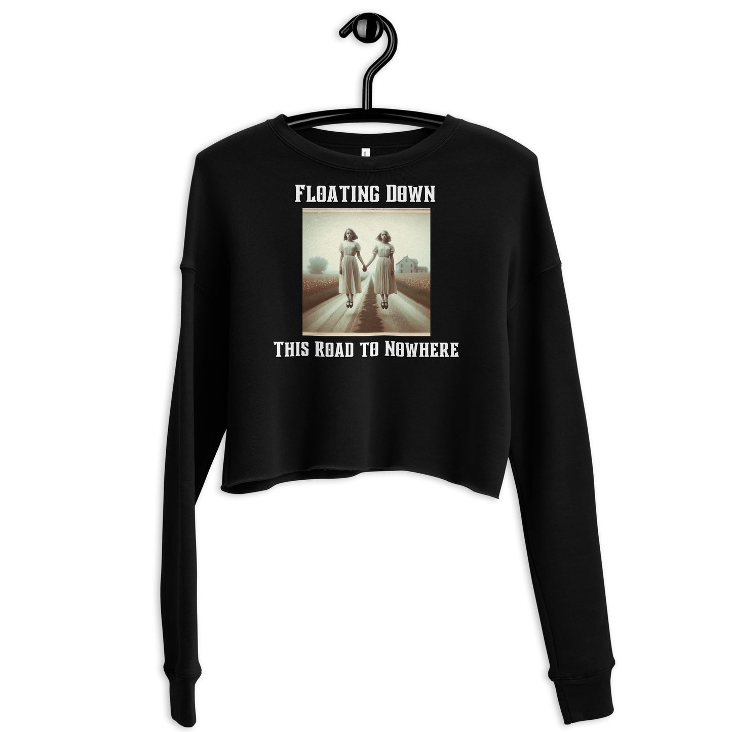 Floating Down This Road To Nowhere | Two Ghost Girls Crop Sweatshirt