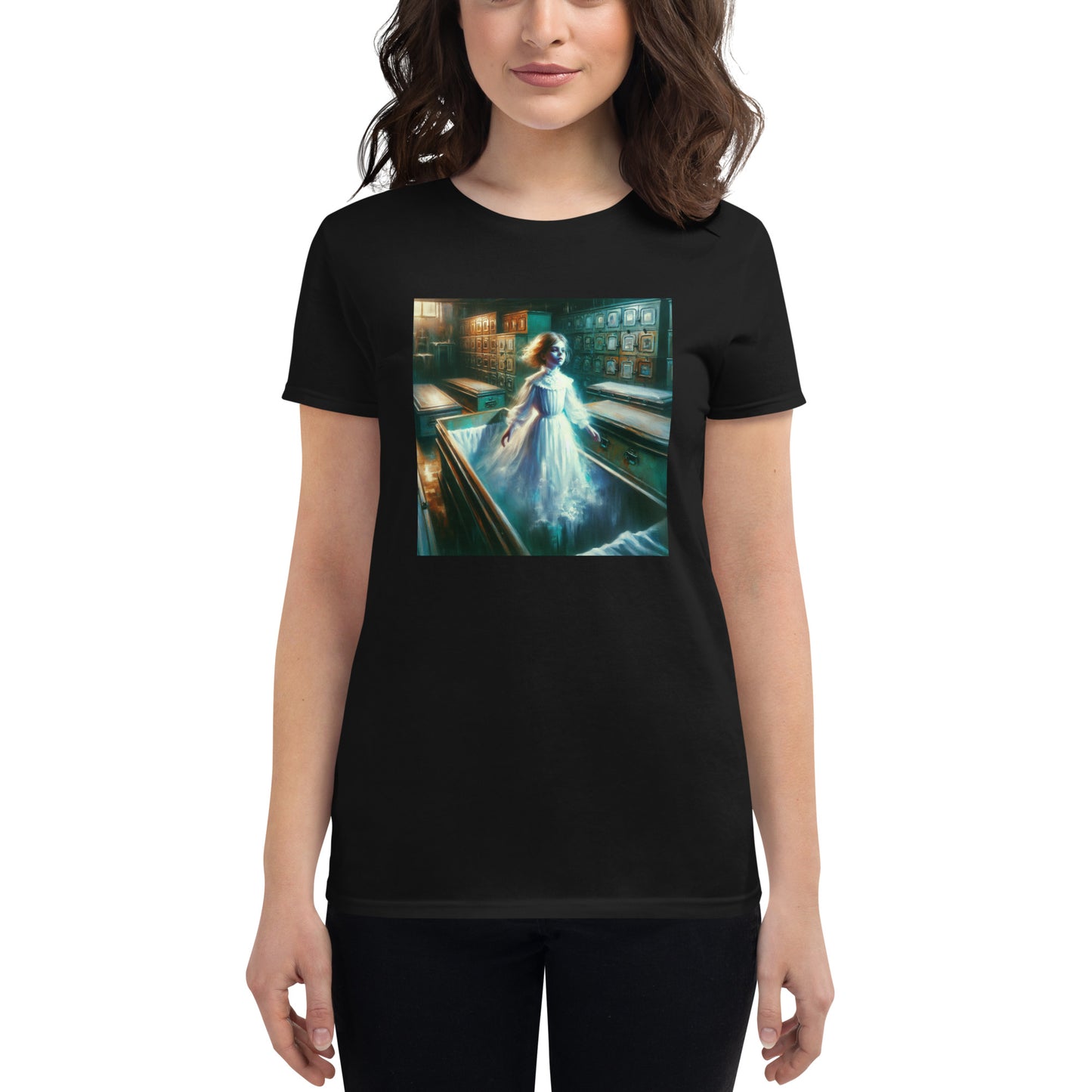 Young Ghost Girl Floating In The Morgue | Goth Women's short sleeve t-shirt