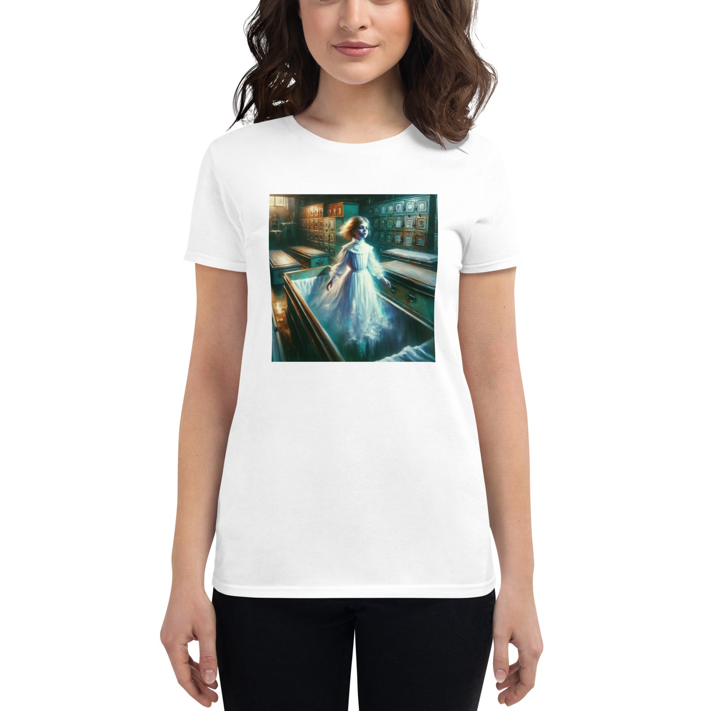 Young Ghost Girl Floating In The Morgue | Goth Women's short sleeve t-shirt