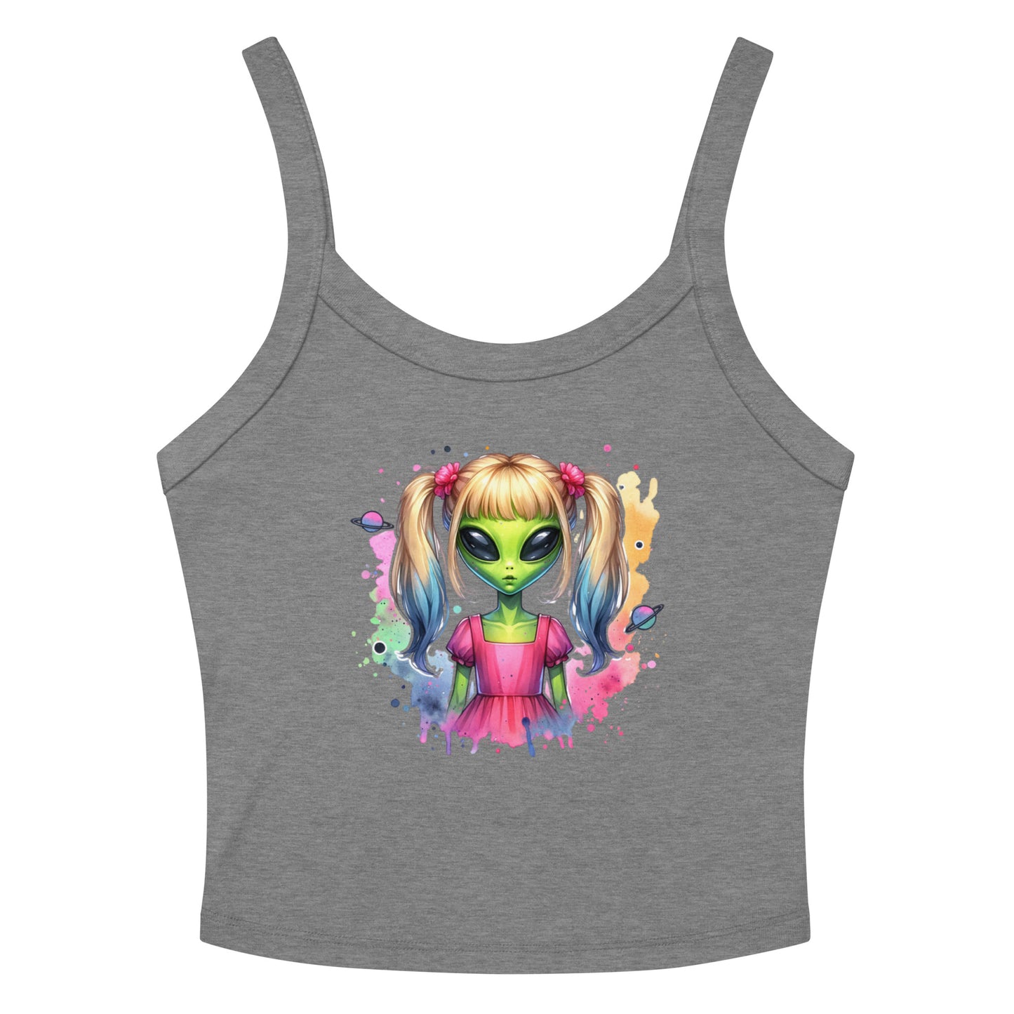 Cute Alien Girl | Women’s micro-rib tank top