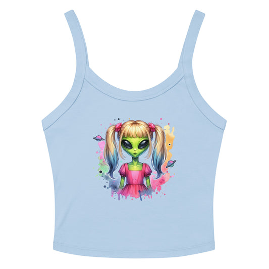 Cute Alien Girl | Women’s micro-rib tank top