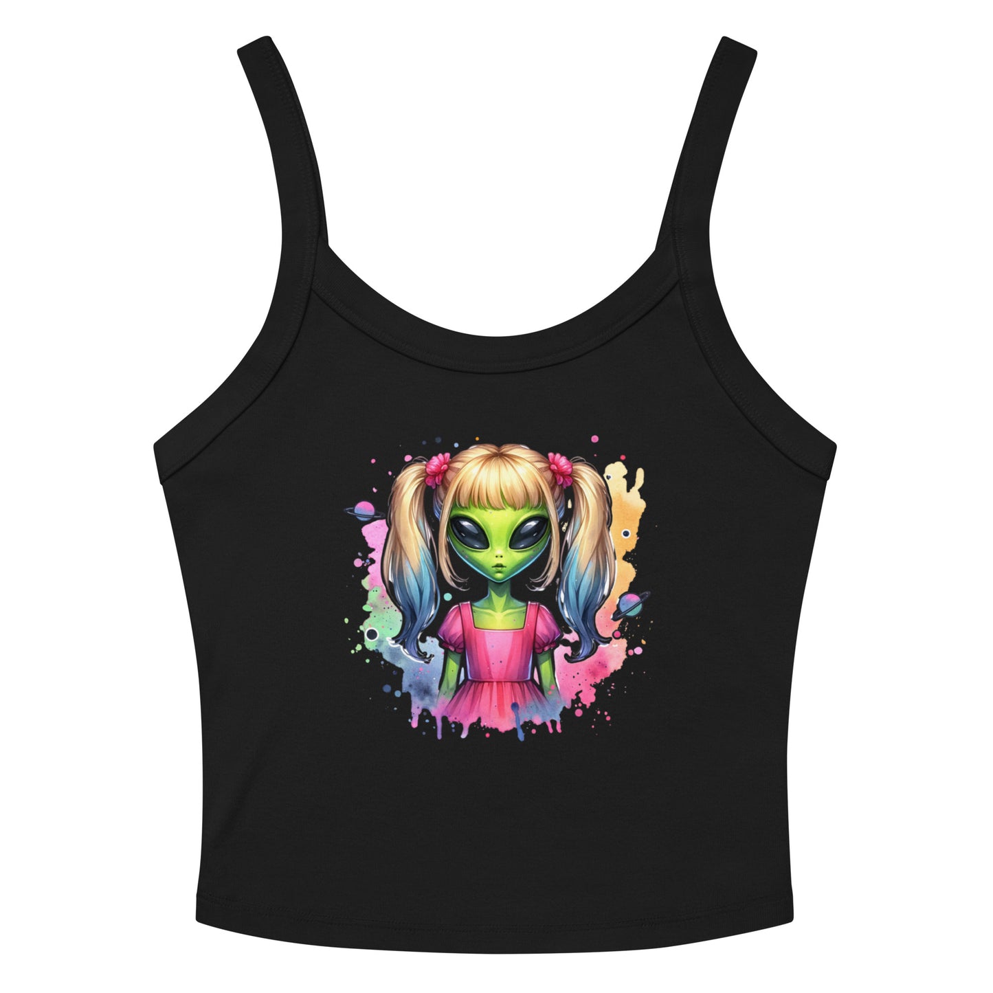 Cute Alien Girl | Women’s micro-rib tank top