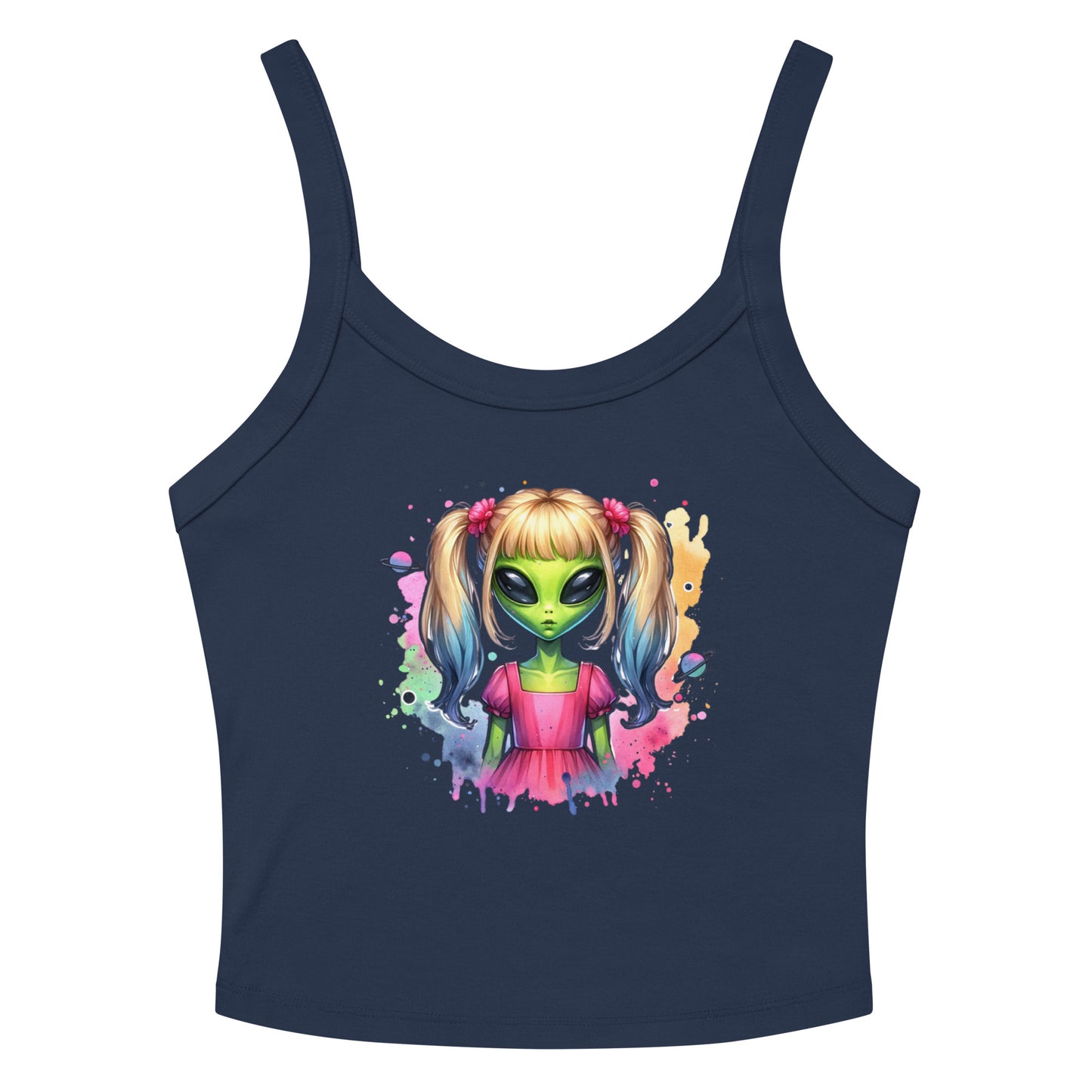 Cute Alien Girl | Women’s micro-rib tank top