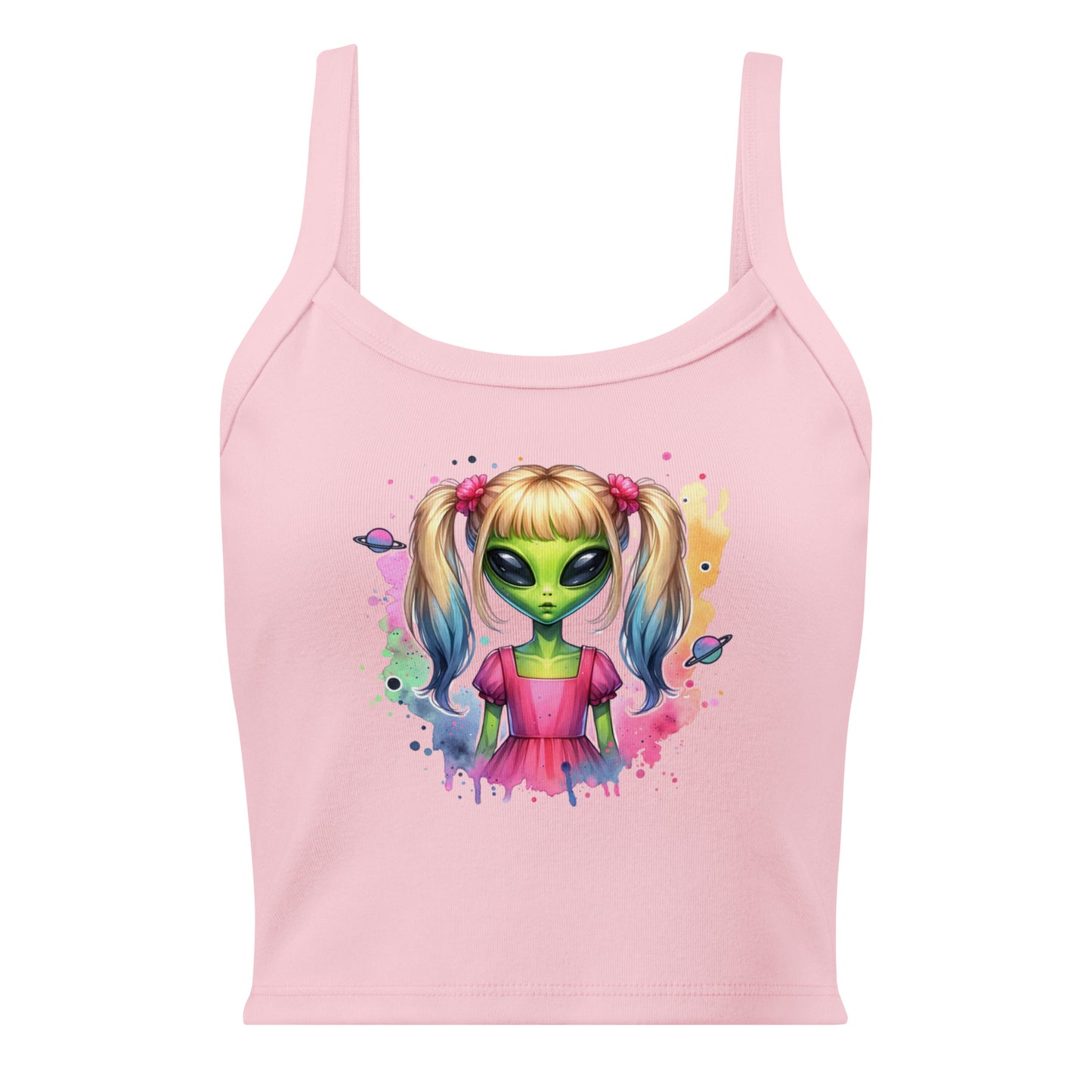 Cute Alien Girl | Women’s micro-rib tank top