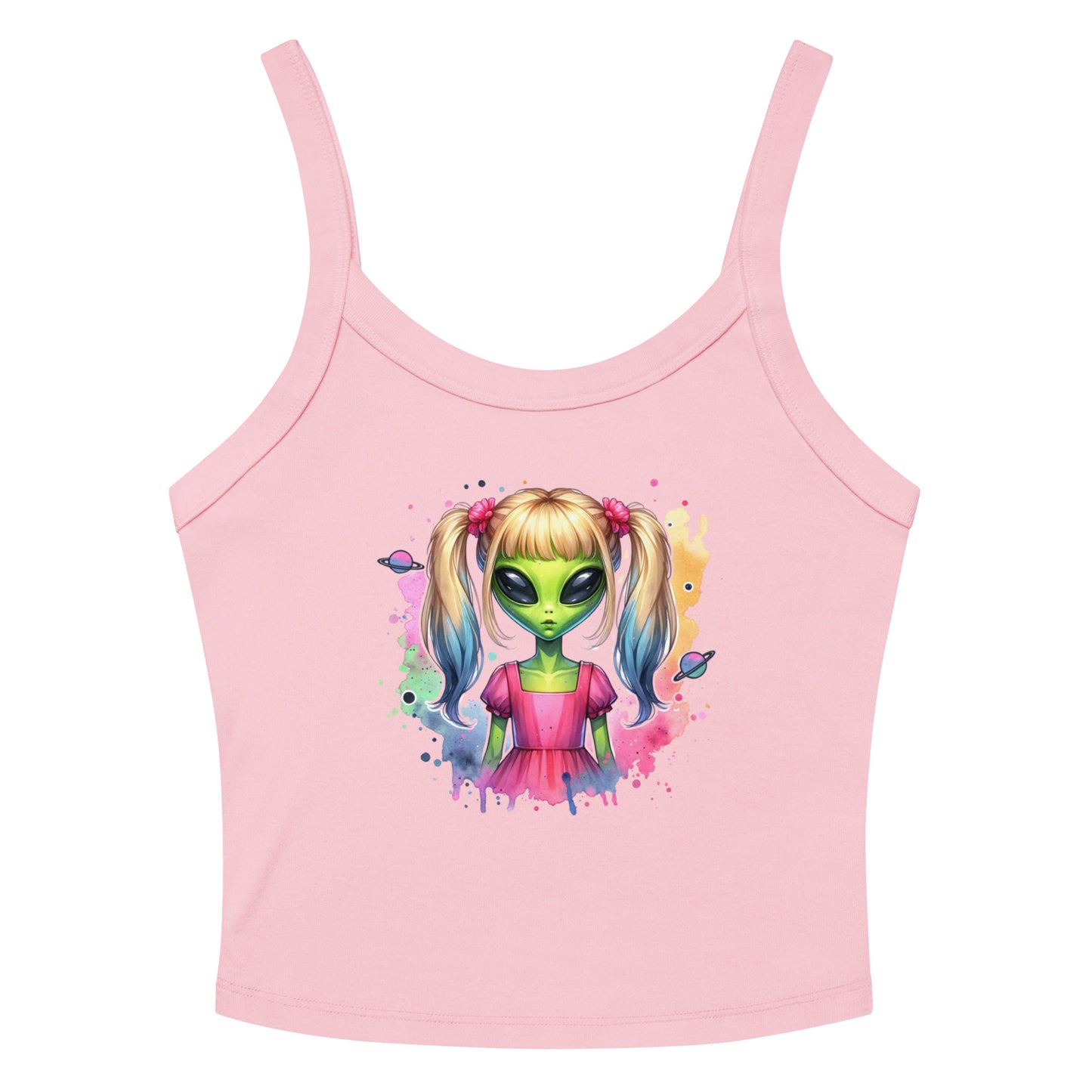 Cute Alien Girl | Women’s micro-rib tank top