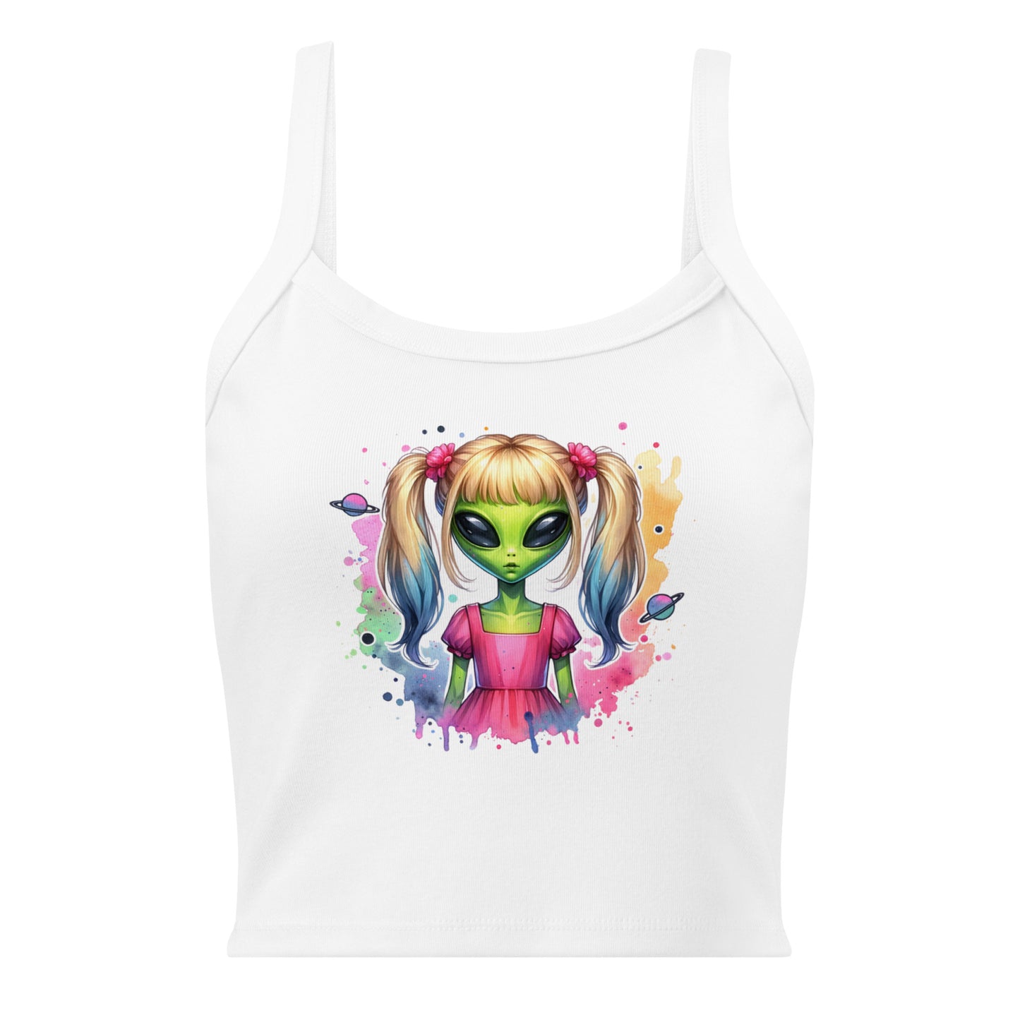 Cute Alien Girl | Women’s micro-rib tank top